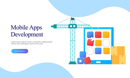 landing page template for mobile app development vector image