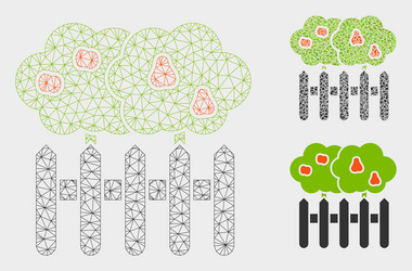 garden mesh 2d model and triangle mosaic vector image