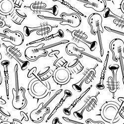 Jazz Instruments Pattern vector image