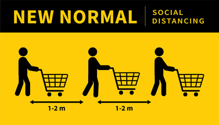 New normal concept social distancing vector