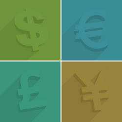 Set of money symbols vector