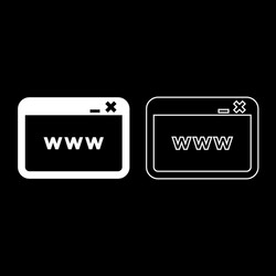 window browser internet or web page icon set vector image