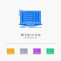 api app coding developer laptop 5 color glyph web vector image