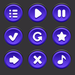 Collection of buttons for mobile games vector