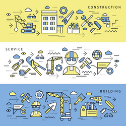 construction service banners set vector