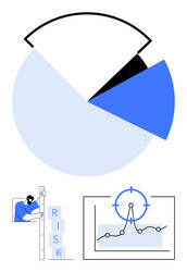 data analysis with pie chart risk assessment vector image