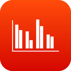 Financial analysis chart icon digital red vector