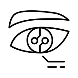 iris scan icon in thin line style graphic design vector image