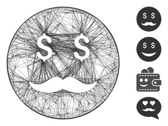 Network rich dad smiley mesh vector