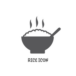 Simple rice on a bowl silhouette logo design Vector Image