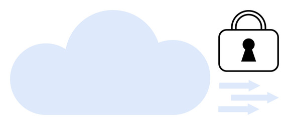 cloud computing data security with lock and arrow vector image