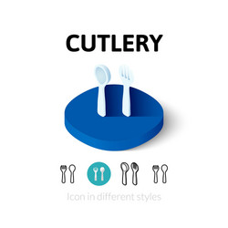 Cutlery icon in different style vector