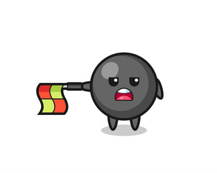dot symbol character as line judge hold the flag vector image