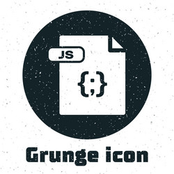 Grunge js file document download button icon vector