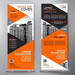 Roll-Up Banner Stand Display Vector Image