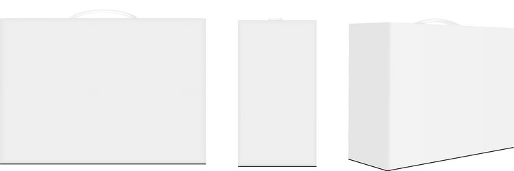 set rectangular boxes with handle vector image