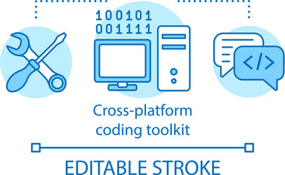 cross platform coding toolkit concept icon vector