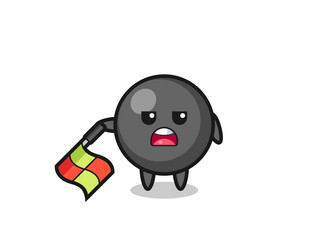 dot symbol character as line judge hold the flag vector image