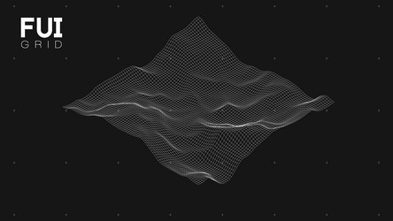 fui gui 3d landscape scan grid abstract vector image