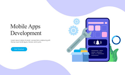 landing page template for mobile app development vector image