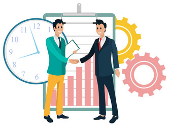 Partners business projects handshake collabs vector