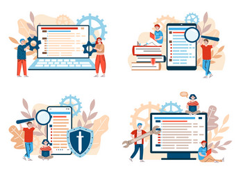 development and code testing software vector image