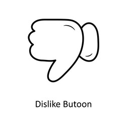 dislike button solid fill outline icon design illu vector image