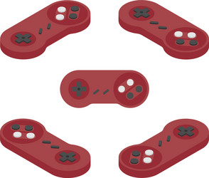 Retro console gamepad in isometric view vector