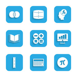 set calculator pi symbol computer monitor vector image