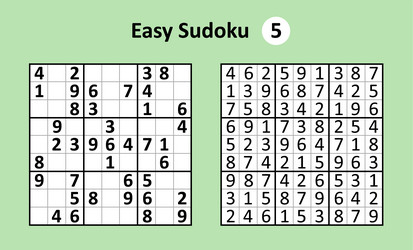 sudoku game with answers easy complexity simple vector image