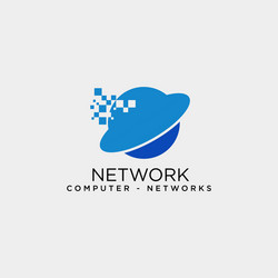 digital globe network logo template icon element vector image