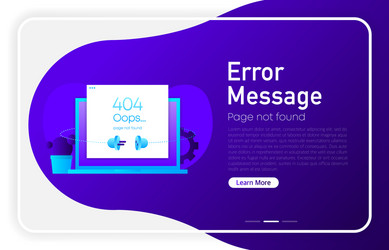 error message concept on dark gradient browser vector image
