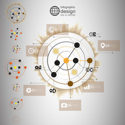 set of abstract network with circles infographic vector