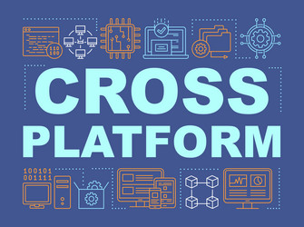 Cross platform development word concepts banner vector