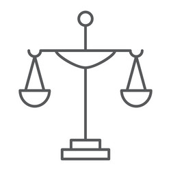 justice thin line icon court and law scale sign vector