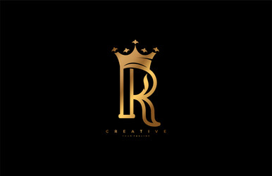 Royal R Monogram Logo with Crown Vector Image
