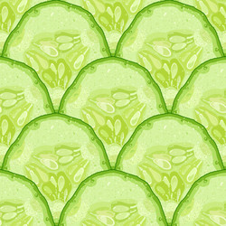 seamless pattern of cucumber slice vector image