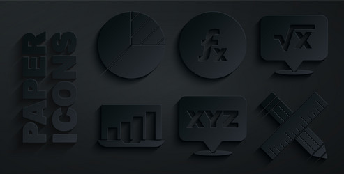 set xyz coordinate system square root x glyph vector image