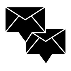 Envelope with incoming message solid icon two new vector