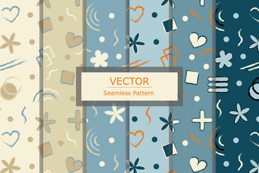 Geometric cute shapes seamless pattern vector