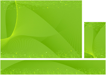 Green dynamic hi-tech abstract background set vector