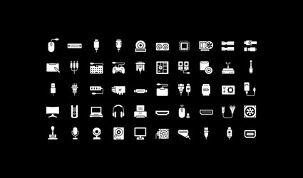set simple icons upgrading computer vector image