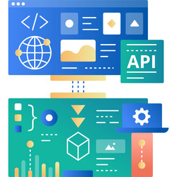 api modeling icon web interface development vector