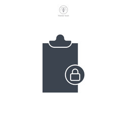 Document with lock data security icon symbol vector