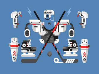 Hockey equipment set vector