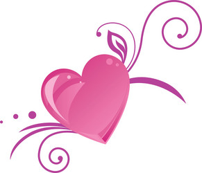 romantic heart silhouette vector