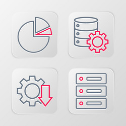 set line server data web hosting cost reduction vector image