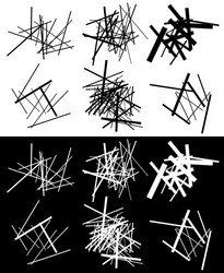 set of abstract geometric elements with lines vector image