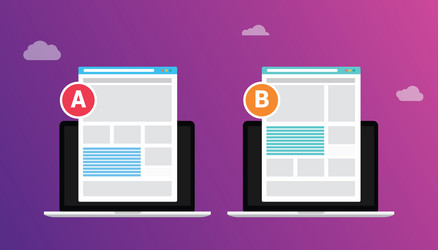 ab a b split testing concept with two business vector image