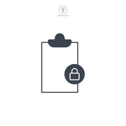 Document with lock data security icon symbol vector